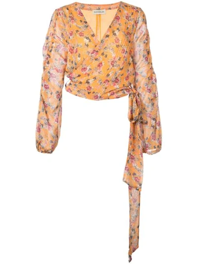 Nicholas Wickeloberteil Mit Blumen-print In Orange