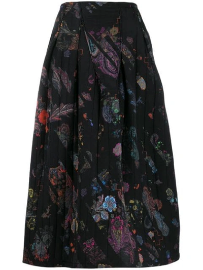 A.f.vandevorst Sheriff Print Pleated Skirt In Black