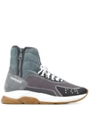 Versace Cross Chainer High-top Sneakers In Grey