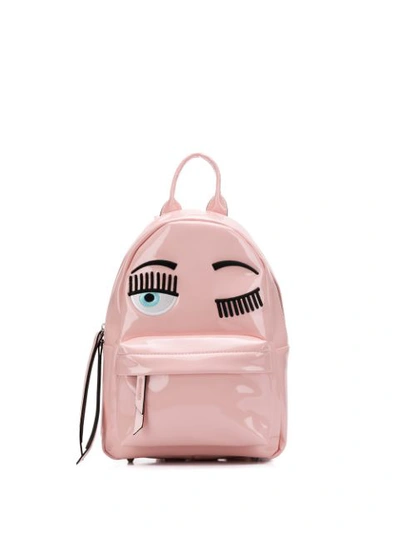 Chiara Ferragni Mini Vinyl Backpack In Pink