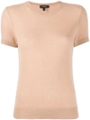 Theory Short Sleeved Knit Jumper In Neutrals