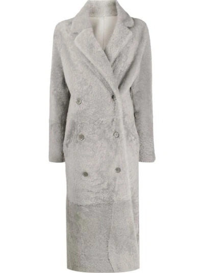 Sword 6.6.44 Double Breasted Coat In Grey