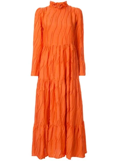 Stine Goya Judy Textured Maxi Dress In Orange