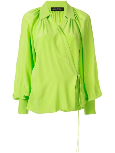 Anna October Wrap Relaxed Blouse In Matcha