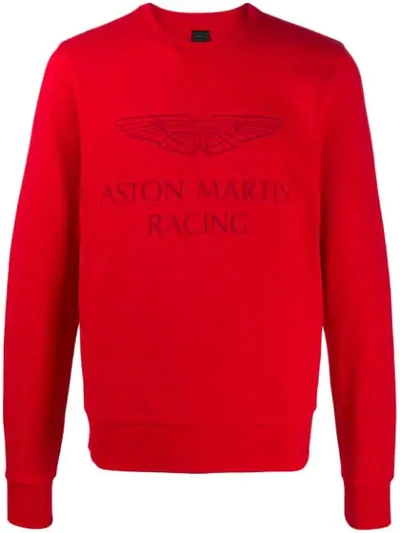 Hackett 'aston Martin Racing' Print Sweatshirt In Green