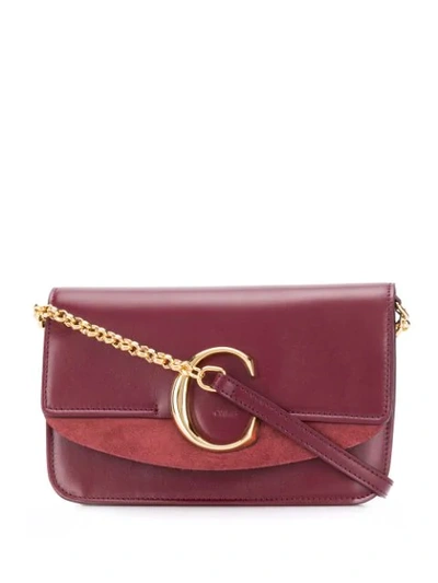 Chloé C Chain Clutch In Red