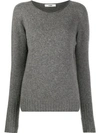 Roberto Collina Long-sleeve Fitted Sweater In Grey