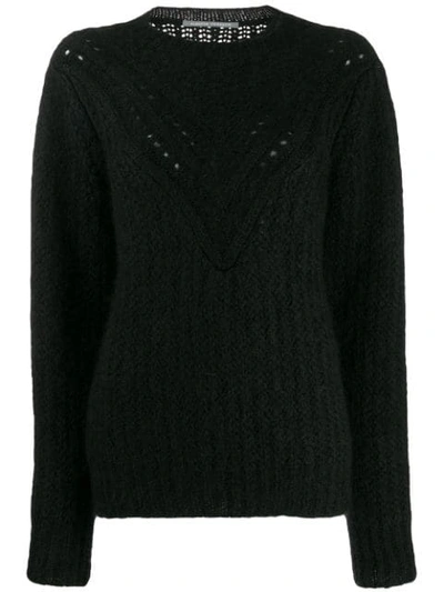 Alberta Ferretti Textured-knit Jumper In Black