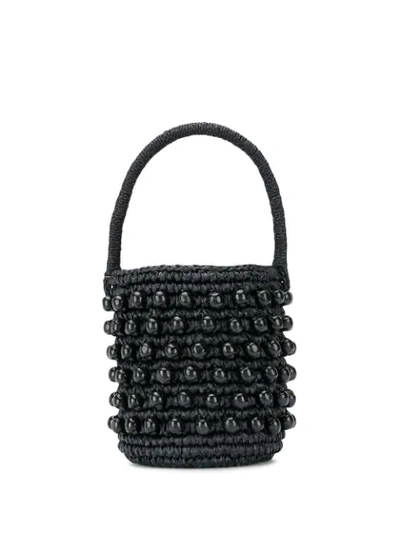 Sensi Studio Beaded Drawstring Bag In Black