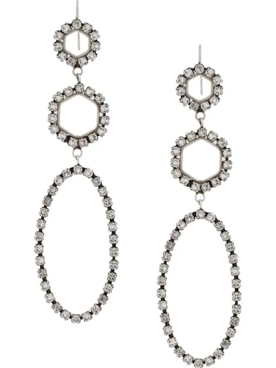 Isabel Marant Embellished Geometric Drop Earrings In Clear