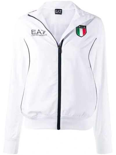 Ea7 Italia Print Jacket In White
