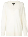 Rag & Bone V-neck Cashmere Sweater In White