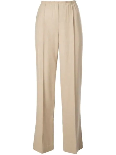 Vince High-waisted Wide Trousers In Neutrals
