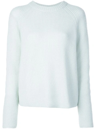 Vince Ribbed Knit Cashmere Sweater In Blue