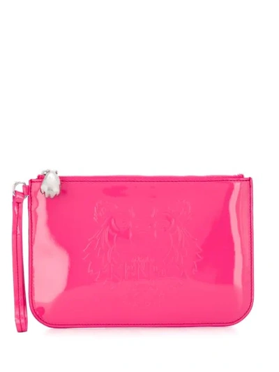 Kenzo Embossed Tiger Clutch In Pink