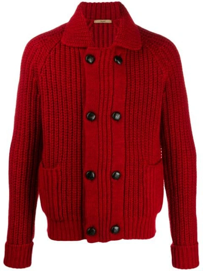 Roberto Collina Chunky Knitted Cardigan In Red