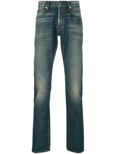 Tom Ford Straight-leg Faded Effect Jeans In Blue