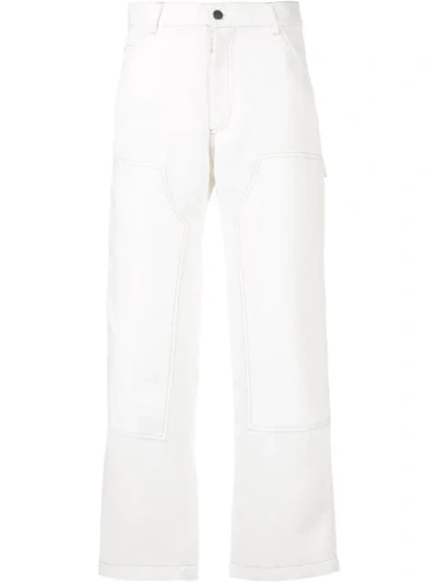 Nomia Stitch Detail Ankle Trousers In White