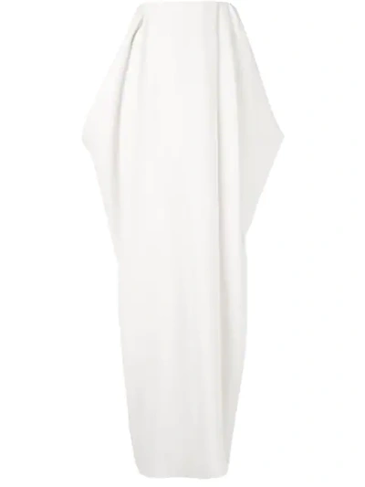 The Row Nika Draped Crepe Maxi Skirt In White
