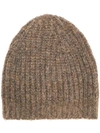 Isabel Marant Ribbed Knitted Beanie In Henna