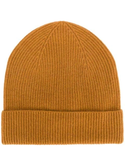 Isabel Marant Ribbed Knit Beanie In Camel