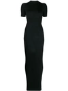 Vera Wang Short-sleeve Fitted Dress In Black