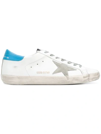 Golden Goose White & Blue Superstar Sneakers