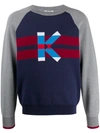 Kenzo Long Sleeve Graphic K Jumper Sweater In Blue