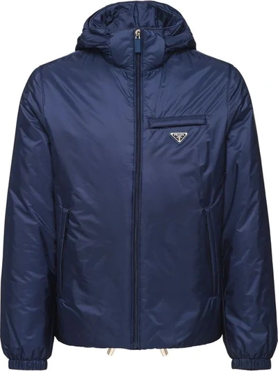 Prada Nylon Puffer Jacket In Blau