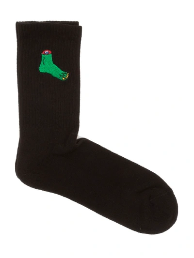 Marcelo Burlon County Of Milan Foot Short Socks In Black Multicolor