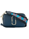 Marc Jacobs Snapshot Leather Shoulder Bag In Blue