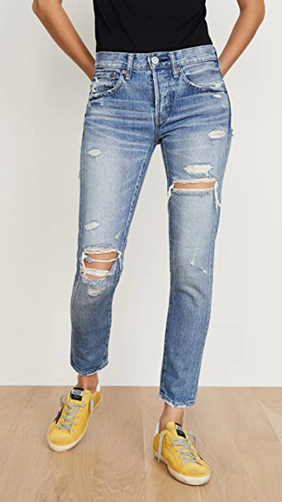 Moussy Vintage Odessa High-rise Wide Jeans In Blu