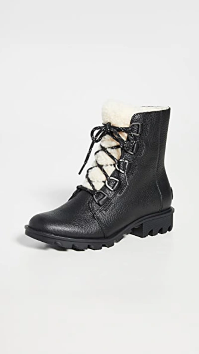 Sorel Phoenix Short Lace Up Boots In Black