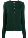 Dolce & Gabbana Logo Button Cardigan In Green