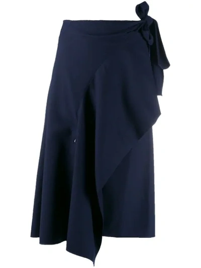 Chloé Asymmetric Draped Skirt In Blue