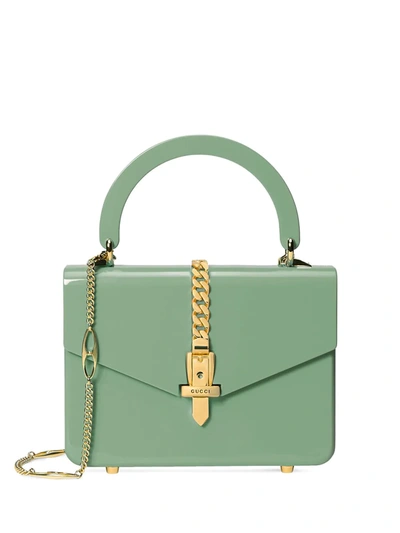 Gucci Sylvie 1969 Plexiglas Mini Top Handle Bag In Green
