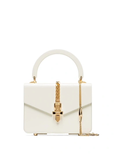 Gucci Sylvie 1969 Plexiglas Mini Top Handle Bag In White