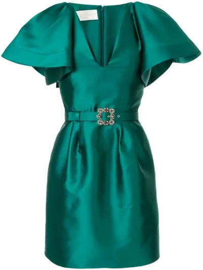 Alberta Ferretti Kleid Mit Kristallen In Green