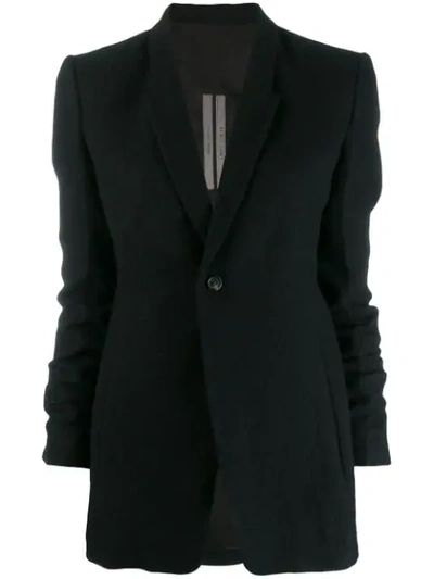 Rick Owens Single-breasted Fitted Blazer In Black