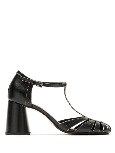 Sarah Chofakian Thiri Leather Pumps In Black