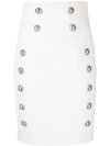 Balmain Tweed Pencil Skirt In White