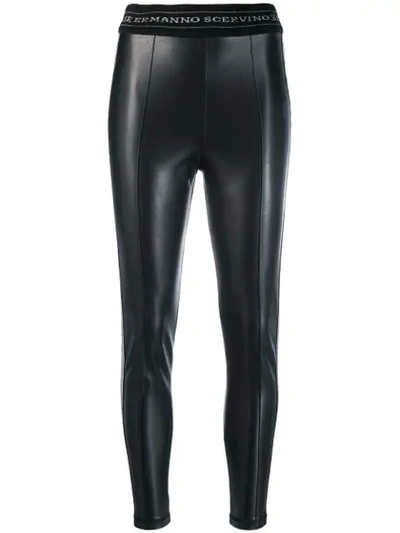 Ermanno Scervino Stripe Panel Leggings In Black