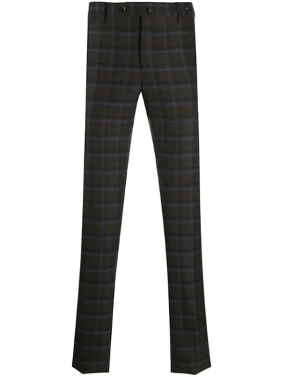 Pt01 Checked Trousers In Brown