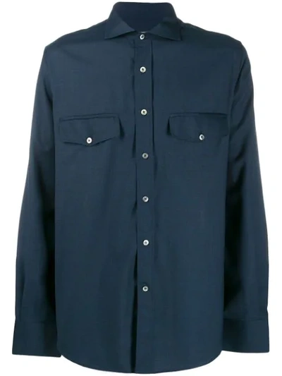 Canali Chest Pocket Shirt In Blue