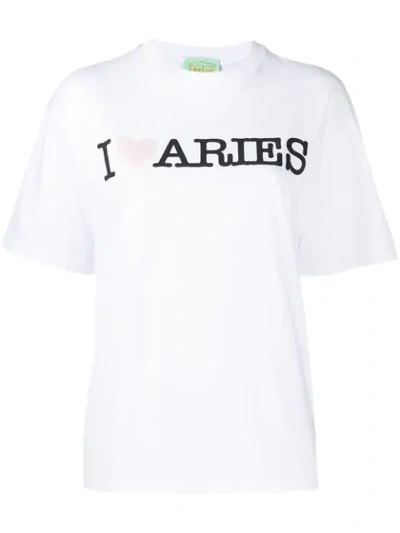Aries Printed Logo T-shirt In White