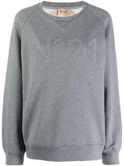 N°21 Oversized Knitted Sweater In Grey