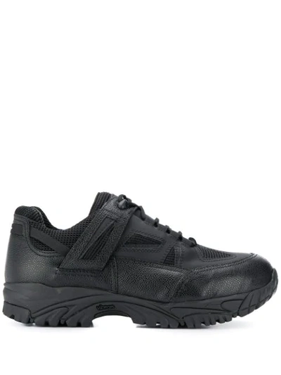 Maison Margiela Grained Strap Sneakers In Black