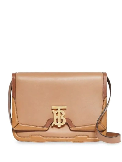 Burberry Medium Appliqué Leather Tb Bag In Brown