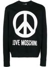 Love Moschino Peace Sign Intarsia Jumper In Blue