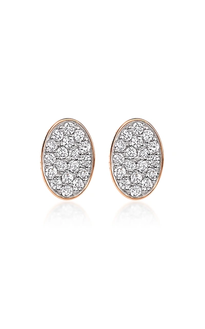 Ginette Ny Women's Sequin 18k Rose Gold & Diamond Stud Earrings In Pink